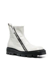 Gmbh Double Zip Textured Ankle Boots