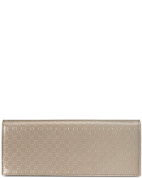 Gucci Broadway Microssima Patent Leather Evening Clutch Light Grey
