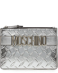 Moschino Embossed Leather Clutch