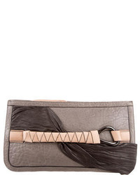 Halston Heritage Textured Leather Clutch W Tags