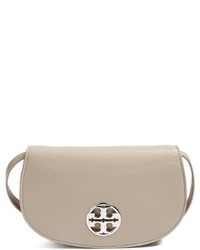 Tory Burch Jamie Convertible Leather Clutch Grey