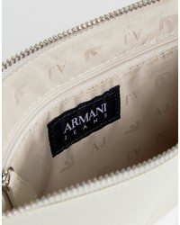 Armani Jeans Leather Pouch In Gray
