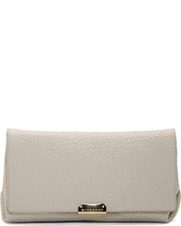 Burberry London Grey Pebbled Leather Clutch
