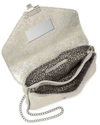 Loeffler Randall Metallic Leather Junior Lock Clutch