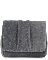 Lauren Merkin Mini Caroline Stingray Embossed Leather Clutch Bag Gray