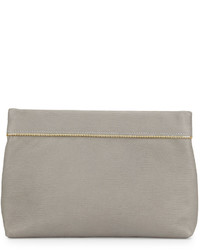 Lauren Merkin Paige Leather Clutch Bag Gray
