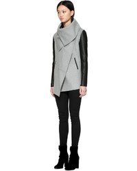Mackage Vane Luxe Wool Waterfall Collar Jacket In Light Grey