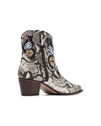 Sophia Webster Multicoloured Shelby 50 Snake Print Leather Cowboy Boots