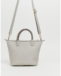 Oasis Cross Body Bag With Snake Handle In Grey