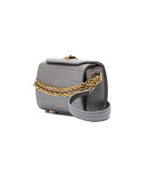 Alexander McQueen Grey Croc Embossed Mini Box Bag