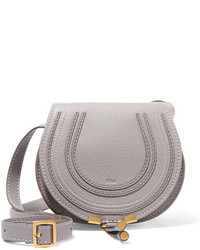 Chloé Marcie Mini Textured Leather Shoulder Bag Gray