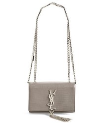 Saint Laurent Mini Monogram Embossed Calfskin Leather Crossbody Bag