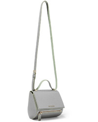 Givenchy Pandora Box Shoulder Bag In Gray And Mint Textured Leather