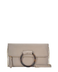 ANTIK KRAFT Ring Convertible Faux Leather Clutch