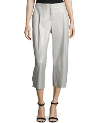 Grey Leather Culottes