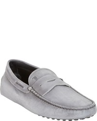 Tod's Burnished Gommino Penny Drivers Grey