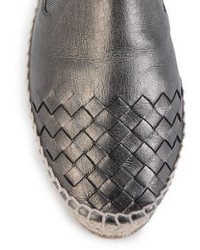 Bottega Veneta Intrecciato Metallic Leather Espadrille Flats