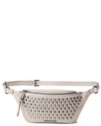 Grey Leather Fanny Pack