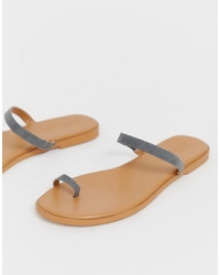 ASOS DESIGN Freedom Toe Loop Flat Sandals