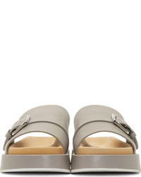 Jil Sander Grey Leather Platform Sandals