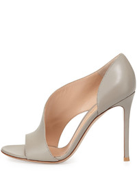 Gianvito Rossi Leather Open Side Sandal Gray