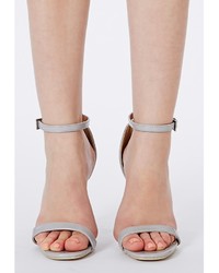 Missguided Clara Grey Strappy Heeled Sandals