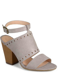 Journee Collection Sully Sandal  Grey Faux Leather