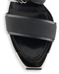 Versace Leather Buckle Platform Sandals