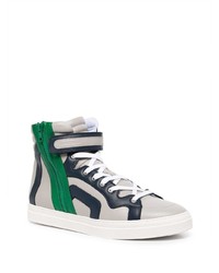 Pierre Hardy 112 Colour Block Hi Top Sneakers