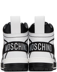 Moschino Black White Streetball Asymmetrical Sneakers