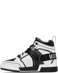 Moschino Black White Streetball Asymmetrical Sneakers