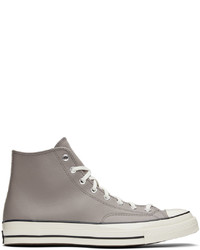 Converse Gray Leather Chuck 70 Hi Sneakers