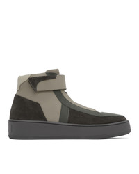 A-Cold-Wall* Grey Leather High Top Sneakers