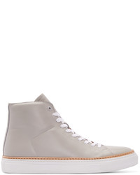 No.288 Grey Leather Mulberry High Top Sneakers