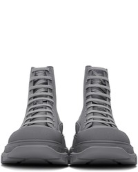 Alexander McQueen Grey Tread Slick High Sneakers