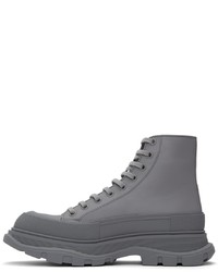 Alexander McQueen Grey Tread Slick High Sneakers