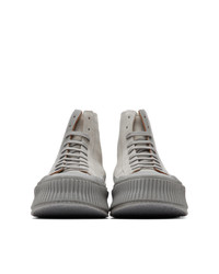 Jil Sander Grey Vulcanized High Top Sneakers