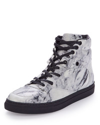 Balenciaga Marbled Leather High Top Sneaker