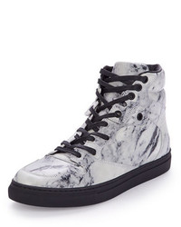 Balenciaga Marbled Leather High Top Sneaker
