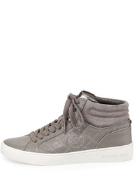 MICHAEL Michael Kors Michl Michl Kors Paige Quilted High Top Sneaker Steel Gray