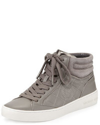 MICHAEL Michael Kors Michl Michl Kors Paige Quilted High Top Sneaker Steel Gray
