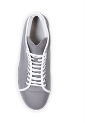 Giorgio Armani New Leather High Top Tennis Sneaker Gray