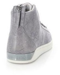 Diesel Tempus Diamond Washed Leather High Top Sneakers