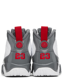 NIKE JORDAN White Gray Air Jordan 9 Retro Sneakers