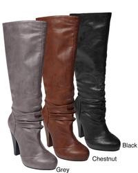Journee Collection Bamboo By Journee Mid Calf Platform Boots