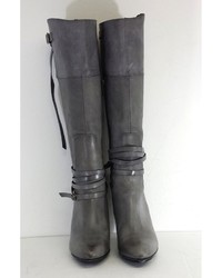 Gryson Grey Leather Knee High Boots