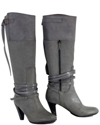 Gryson Grey Leather Knee High Boots
