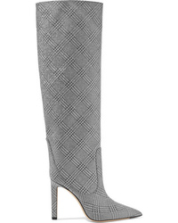 Jimmy Choo Mavis 100 Prince Of Wales Checked Glittered Leather Boots