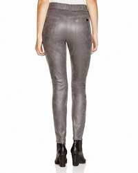 Jen 7 Nappa Faux Leather Skinny Pants In Dark Grey