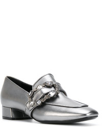 Casadei Crystal Buckle Loafers